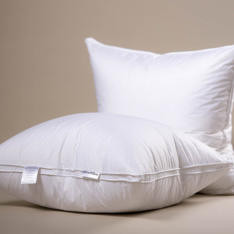 Square Goose Down pillows with baffled wall