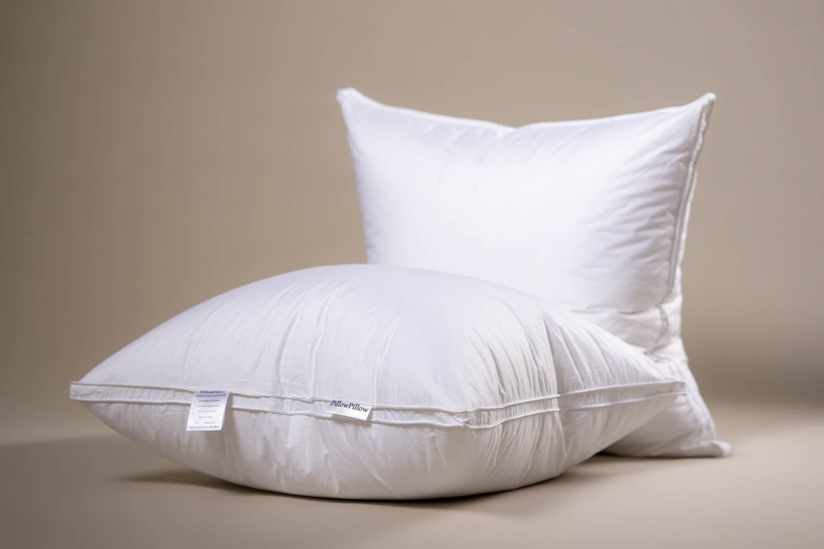 Square Goose Down pillows with baffled wall