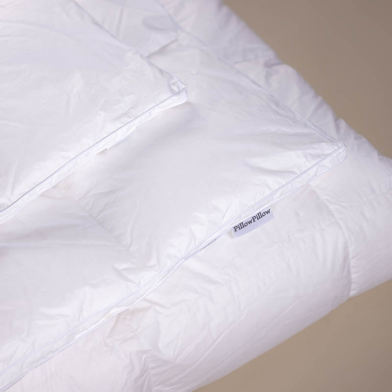 Pure white Siberian Goose Down Duvet with PillowPillow label